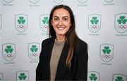 25 July 2025; Olympic Federation of Ireland athletes commission member Hannah McLoughlin during the Olympic Federation of Ireland AGM at The Alex Hotel in Dublin. Photo by Seb Daly/Sportsfile