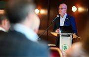 25 July 2025; Olympic Federation of Ireland president Lochlann Walsh speaking during the Olympic Federation of Ireland AGM at The Alex Hotel in Dublin. Photo by Seb Daly/Sportsfile