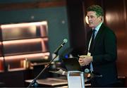 25 July 2025; Olympic Federation of Ireland chief executive Peter Sherrard speaking during the Olympic Federation of Ireland AGM at The Alex Hotel in Dublin. Photo by Seb Daly/Sportsfile