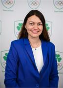 25 July 2025; Christina Barbosa-Gress of Olympic Handball Ireland during the Olympic Federation of Ireland AGM at The Alex Hotel in Dublin. Photo by Seb Daly/Sportsfile