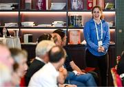 25 July 2025; American Football Ireland commissioner Erin Brown during the Olympic Federation of Ireland AGM at The Alex Hotel in Dublin. Photo by Seb Daly/Sportsfile
