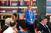 25 July 2025; American Football Ireland commissioner Erin Brown during the Olympic Federation of Ireland AGM at The Alex Hotel in Dublin. Photo by Seb Daly/Sportsfile