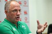24 June 2025; IRFU performance director David Humphreys during an Ireland rugby media conference at the IRFU High Performance Centre at the Sport Ireland Campus in Dublin. Photo by Brendan Moran/Sportsfile