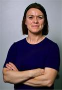 24 June 2025; Head of women's strategy for Irish Rugby Lynne Cantwell poses for a portait after an Ireland rugby media conference at the IRFU High Performance Centre at the Sport Ireland Campus in Dublin. Photo by Brendan Moran/Sportsfile