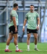 24 June 2025; Diarmuid Kilgallen, right, and Shayne Bolton during the Ireland rugby squad training at the IRFU High Performance Centre at the Sport Ireland Campus in Dublin. Photo by Brendan Moran/Sportsfile
