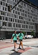 26 June 2025; Republic of Ireland assistant coach Amber Whiteley and goalkeeper Grace Moloney during their match-day team walk in Denver, ahead of their international friendly match against United States at Dick’s Sporting Goods Park in Colorado, USA. Photo by Stephen McCarthy/Sportsfile
