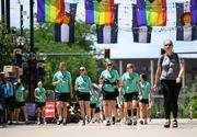 26 June 2025; Republic of Ireland's Ruesha Littlejohn, right, and goalkeeping coach Emma Byrne during their match-day team walk in Denver, ahead of their international friendly match against United States at Dick’s Sporting Goods Park in Colorado, USA. Photo by Stephen McCarthy/Sportsfile