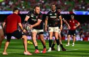 20 June 2025; Finlay Bealham of British & Irish Lions warms up before the Lions 1888 Cup match between the British & Irish Lions and Argentina at the Aviva Stadium in Dublin. Photo by Brendan Moran/Sportsfile