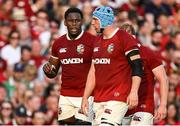 20 June 2025; Maro Itoje, left, and Tadhg Beirne of British & Irish Lions during the Lions 1888 Cup match between the British & Irish Lions and Argentina at the Aviva Stadium in Dublin. Photo by Brendan Moran/Sportsfile