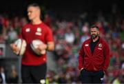 20 June 2025; British & Irish Lions head coach Andy Farrell, right, and assistant coach Jonathan Sexton before the Lions 1888 Cup match between the British & Irish Lions and Argentina at the Aviva Stadium in Dublin. Photo by Brendan Moran/Sportsfile