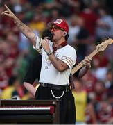 20 June 2025; Simger Cian Ducrot performs before the Lions 1888 Cup match between the British & Irish Lions and Argentina at the Aviva Stadium in Dublin. Photo by Brendan Moran/Sportsfile
