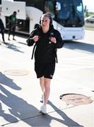 26 June 2025; Lucy Quinn of Republic of Ireland arrives before the women's international friendly match between the USA and Republic of Ireland at Dick’s Sporting Goods Park in Commerce City, Colorado, USA. Photo by Stephen McCarthy/Sportsfile