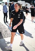 26 June 2025; Republic of Ireland goalkeeper Sophie Whitehouse arrives before the women's international friendly match between the USA and Republic of Ireland at Dick’s Sporting Goods Park in Commerce City, Colorado, USA. Photo by Stephen McCarthy/Sportsfile