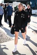 26 June 2025; Hayley Nolan of Republic of Ireland arrives before the women's international friendly match between the USA and Republic of Ireland at Dick’s Sporting Goods Park in Commerce City, Colorado, USA. Photo by Stephen McCarthy/Sportsfile
