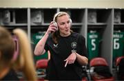 26 June 2025; Republic of Ireland goalkeeper Courtney Brosnan before the women's international friendly match between the USA and Republic of Ireland at Dick’s Sporting Goods Park in Commerce City, Colorado, USA. Photo by Stephen McCarthy/Sportsfile