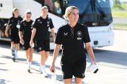 26 June 2025; Denise O’Sullivan of Republic of Ireland arrives before the women's international friendly match between the USA and Republic of Ireland at Dick’s Sporting Goods Park in Commerce City, Colorado, USA. Photo by Stephen McCarthy/Sportsfile