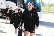 26 June 2025; Saoirse Noonan of Republic of Ireland arrives before the women's international friendly match between the USA and Republic of Ireland at Dick’s Sporting Goods Park in Commerce City, Colorado, USA. Photo by Stephen McCarthy/Sportsfile