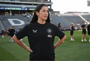 26 June 2025; Marissa Sheva of Republic of Ireland before the women's international friendly match between the USA and Republic of Ireland at Dick’s Sporting Goods Park in Commerce City, Colorado, USA. Photo by Stephen McCarthy/Sportsfile