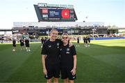 26 June 2025; Megan Connolly, left, and Denise O’Sullivan of Republic of Ireland before the women's international friendly match between the USA and Republic of Ireland at Dick’s Sporting Goods Park in Commerce City, Colorado, USA. Photo by Stephen McCarthy/Sportsfile