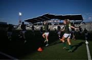 26 June 2025; Republic of Ireland players warm-up before the women's international friendly match between the USA and Republic of Ireland at Dick’s Sporting Goods Park in Commerce City, Colorado, USA. Photo by Stephen McCarthy/Sportsfile