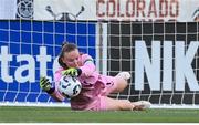 26 June 2025; Republic of Ireland goalkeeper Courtney Brosnan makes a save during the women's international friendly match between the USA and Republic of Ireland at Dick’s Sporting Goods Park in Commerce City, Colorado, USA. Photo by Stephen McCarthy/Sportsfile