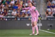 26 June 2025; Republic of Ireland goalkeeper Courtney Brosnan during the women's international friendly match between the USA and Republic of Ireland at Dick’s Sporting Goods Park in Commerce City, Colorado, USA. Photo by Stephen McCarthy/Sportsfile