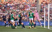 26 June 2025; Republic of Ireland goalkeeper Courtney Brosnan makes a save during the women's international friendly match between the USA and Republic of Ireland at Dick’s Sporting Goods Park in Commerce City, Colorado, USA. Photo by Stephen McCarthy/Sportsfile