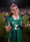 26 June 2025; Erin Healy of Republic of Ireland after the women's international friendly match between the USA and Republic of Ireland at Dick’s Sporting Goods Park in Commerce City, Colorado, USA. Photo by Stephen McCarthy/Sportsfile