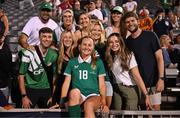 26 June 2025; Kyra Carusa of Republic of Ireland with supporters after the women's international friendly match between the USA and Republic of Ireland at Dick’s Sporting Goods Park in Commerce City, Colorado, USA. Photo by Stephen McCarthy/Sportsfile