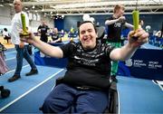27 June 2025; Leon Keogh competing on the ski erg during the Fitness Inclusion Games by IWA at the Sport Ireland Indoor Arena on the National Sports Campus in Dublin. Photo by David Fitzgerald/Sportsfile