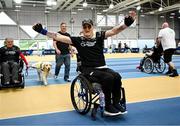 27 June 2025; Simon Cusack competing during the Fitness Inclusion Games by IWA at the Sport Ireland Indoor Arena on the National Sports Campus in Dublin. Photo by David Fitzgerald/Sportsfile