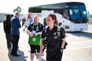 26 June 2025; Republic of Ireland assistant coach Amber Whiteley arrives for the women's international friendly match between the USA and Republic of Ireland at Dick’s Sporting Goods Park in Commerce City, Colorado, USA. Photo by Stephen McCarthy/Sportsfile