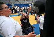 27 June 2025; Competitors during the Fitness Inclusion Games by IWA at the Sport Ireland Indoor Arena on the National Sports Campus in Dublin. Photo by David Fitzgerald/Sportsfile