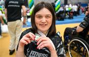 27 June 2025; Competitors with medals after the Fitness Inclusion Games by IWA at the Sport Ireland Indoor Arena on the National Sports Campus in Dublin. Photo by David Fitzgerald/Sportsfile