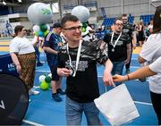 27 June 2025; Competitors receive their medals after the Fitness Inclusion Games by IWA at the Sport Ireland Indoor Arena on the National Sports Campus in Dublin. Photo by David Fitzgerald/Sportsfile