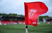 27 June 2025; A cornerflag is seen before the SSE Airtricity Men's Premier Division match between Derry City and Drogheda United at The Ryan McBride Brandywell Stadium in Derry. Photo by Shauna Clinton/Sportsfile