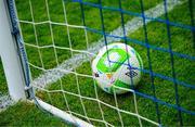 27 June 2025; A general view of a match ball before the SSE Airtricity Men's Premier Division match between Cork City and St Patrick's Athletic at Turner's Cross in Cork. Photo by Brendan Moran/Sportsfile