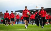 27 June 2025; Owen Elding of Sligo Rovers, centre, and teammates arrive before the SSE Airtricity Men's Premier Division match between Bohemians and Sligo Rovers at Dalymount Park in Dublin. Photo by Seb Daly/Sportsfile