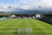 27 June 2025; A general view inside the ground, with the Dublin Mountains in the background, before the SSE Airtricity Men's Premier Division match between Shamrock Rovers and Waterford at Tallaght Stadium in Dublin. Photo by Thomas Flinkow/Sportsfile