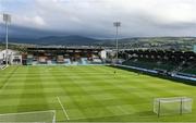 27 June 2025; A general view inside the ground, with the Dublin Mountains in the background, before the SSE Airtricity Men's Premier Division match between Shamrock Rovers and Waterford at Tallaght Stadium in Dublin. Photo by Thomas Flinkow/Sportsfile