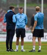27 June 2025; Chris Forrester of St Patrick's Athletic, centre, before the SSE Airtricity Men's Premier Division match between Cork City and St Patrick's Athletic at Turner's Cross in Cork. Photo by Brendan Moran/Sportsfile
