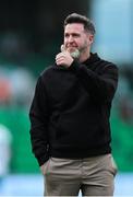 27 June 2025; Shamrock Rovers manager Stephen Bradley before the SSE Airtricity Men's Premier Division match between Shamrock Rovers and Waterford at Tallaght Stadium in Dublin. Photo by Thomas Flinkow/Sportsfile