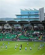 27 June 2025; Shamrock Rovers players warm up before the SSE Airtricity Men's Premier Division match between Shamrock Rovers and Waterford at Tallaght Stadium in Dublin. Photo by Thomas Flinkow/Sportsfile