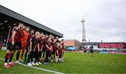 27 June 2025; Bohemians players and mascots before the SSE Airtricity Men's Premier Division match between Bohemians and Sligo Rovers at Dalymount Park in Dublin. Photo by Seb Daly/Sportsfile