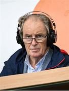27 June 2025; Former Republic of Ireland MNT manager Brian Kerr on commentary duty for Newstalk FM during the SSE Airtricity Men's Premier Division match between Galway United and Shelbourne at Eamonn Deacy Park in Galway. Photo by Piaras Ó Mídheach/Sportsfile