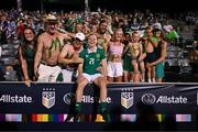 26 June 2025; Emily Murphy of Republic of Ireland with supporters after the women's international friendly match between the USA and Republic of Ireland at Dick’s Sporting Goods Park in Commerce City, Colorado, USA. Photo by Stephen McCarthy/Sportsfile