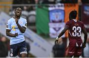 27 June 2025; Mipo Odubeko of Shelbourne reacts after a missed chance during the SSE Airtricity Men's Premier Division match between Galway United and Shelbourne at Eamonn Deacy Park in Galway. Photo by Piaras Ó Mídheach/Sportsfile