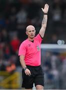 27 June 2025; Referee Marc Lynch during the SSE Airtricity Men's Premier Division match between Cork City and St Patrick's Athletic at Turner's Cross in Cork. Photo by Brendan Moran/Sportsfile