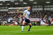 27 June 2025; JJ Lunney of Shelbourne celebrates his side's first goal, scored by team-mate Mipo Odubeko, during the SSE Airtricity Men's Premier Division match between Galway United and Shelbourne at Eamonn Deacy Park in Galway. Photo by Piaras Ó Mídheach/Sportsfile