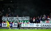 27 June 2025; Black smoke eminates from the Shed End, hosting Cork City supporters, during the SSE Airtricity Men's Premier Division match between Cork City and St Patrick's Athletic at Turner's Cross in Cork. Photo by Brendan Moran/Sportsfile